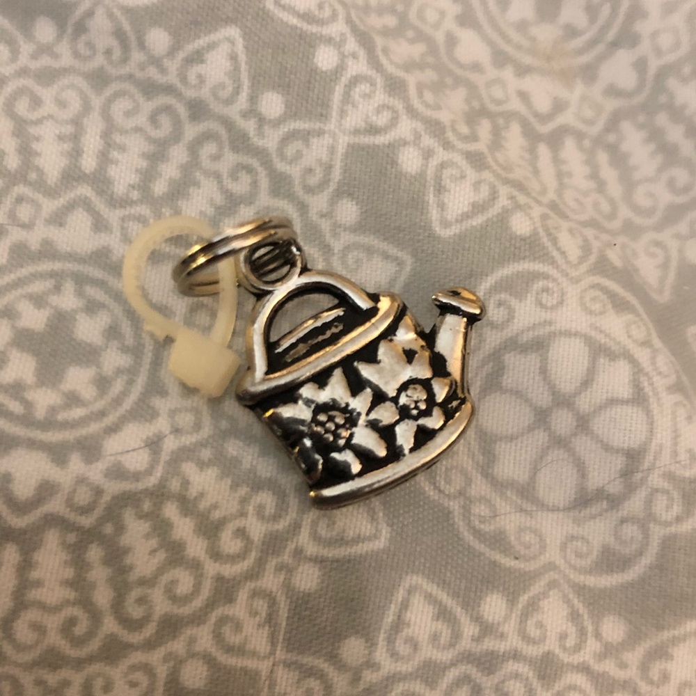 GANZ silver toned charm-watering can